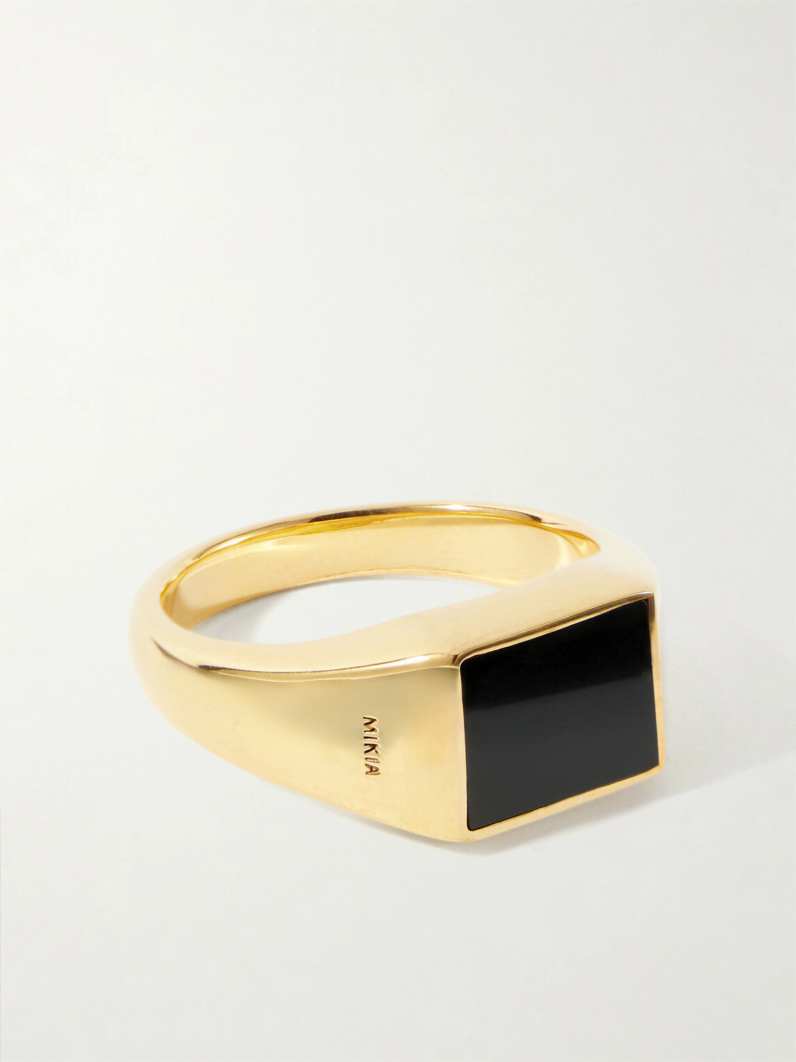 Mikia - Gold-Plated Sterling Silver Onyx Ring - Gold