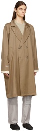 Saintwoods Tan Wool Double-Breasted Coat