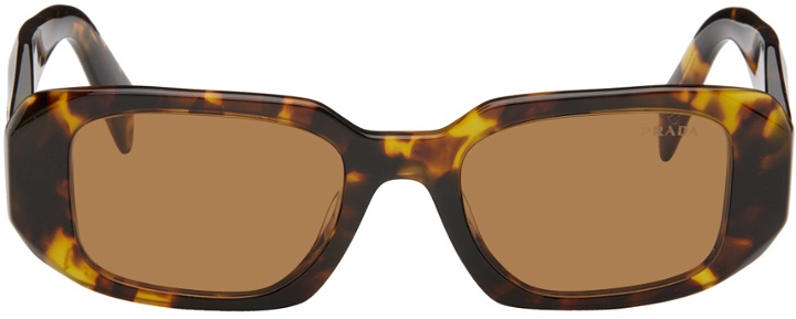 Photo: Prada Eyewear Tortoiseshell Rectangular Sunglasses