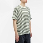 Folk Men's Classic Stripe T-Shirt in Olive Ecru