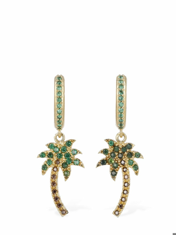 Photo: PALM ANGELS Palm Crystal & Brass Hoop Earrings