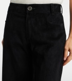 Stouls Lilou cropped suede wide-leg pants