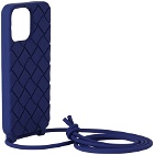 Bottega Veneta Navy Intreccio Strap iPhone 14 Pro Max Case