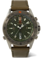 Timex - Tide-Temp-Compass Stainless Steel and Leather Watch
