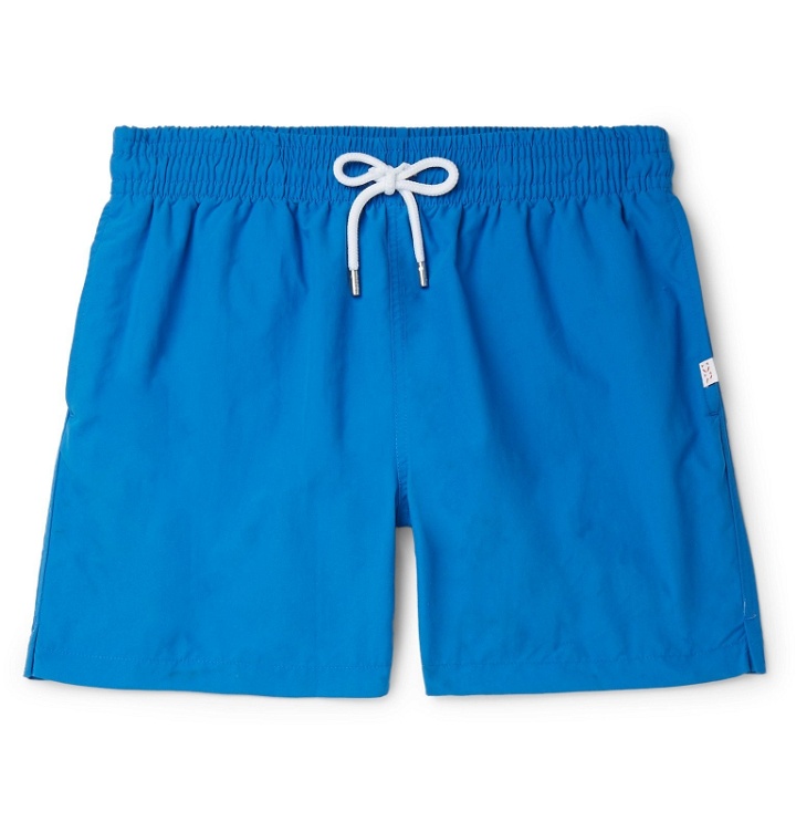 Photo: Derek Rose - Aruba 2 Slim-Fit Mid-Length Swim Shorts - Blue