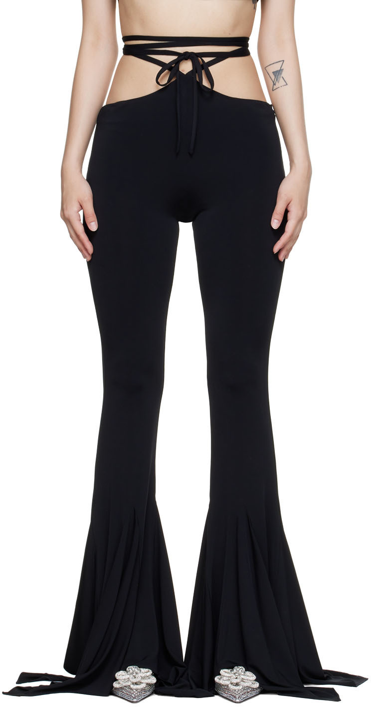 MACH MACH Black Viscose Trousers MACH MACH mach-mach-black-viscose-trousers-mach-mach