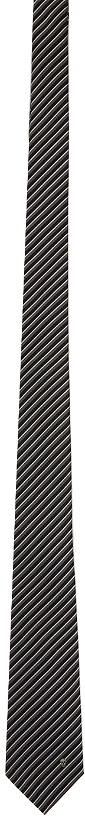 Photo: Alexander McQueen Black & Grey Logo Tie