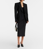 Sportmax High-rise virgin wool midi skirt