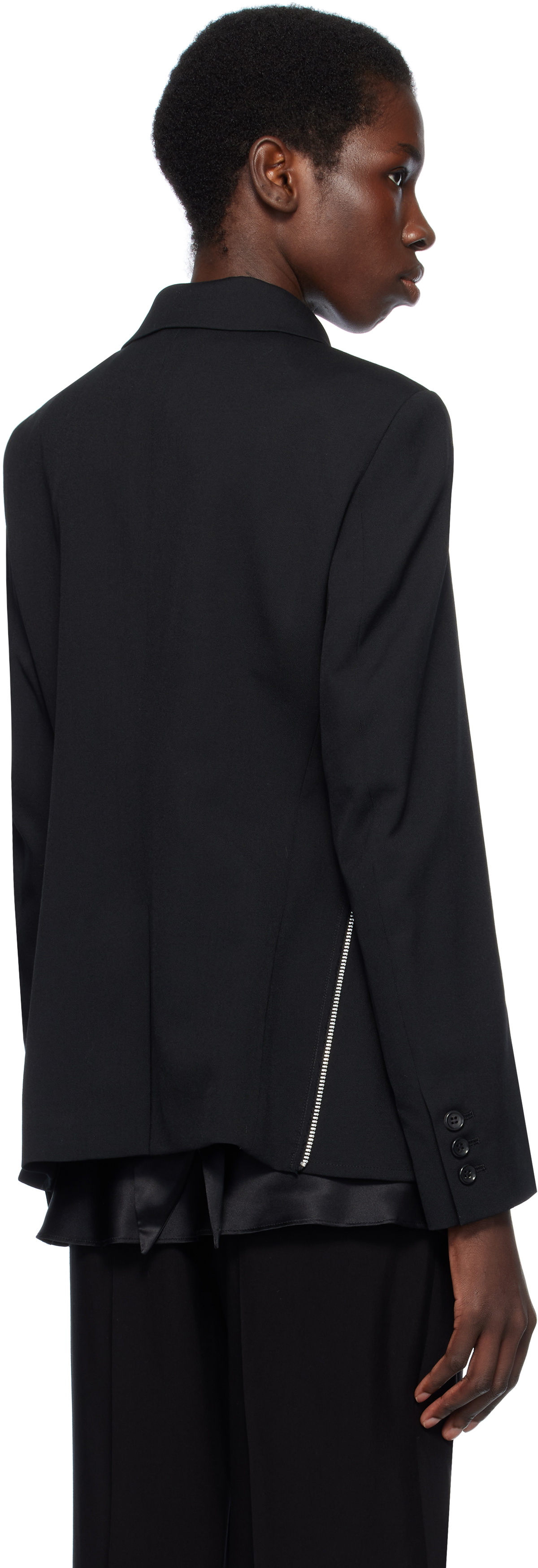 Black Comme des Garçons Black Wool Gabardine Blazer