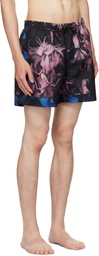 Dries Van Noten Black & Blue Patterned Swim Shorts
