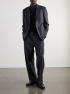 Mr P. - Silk and Cotton-Blend Polo Shirt - Black