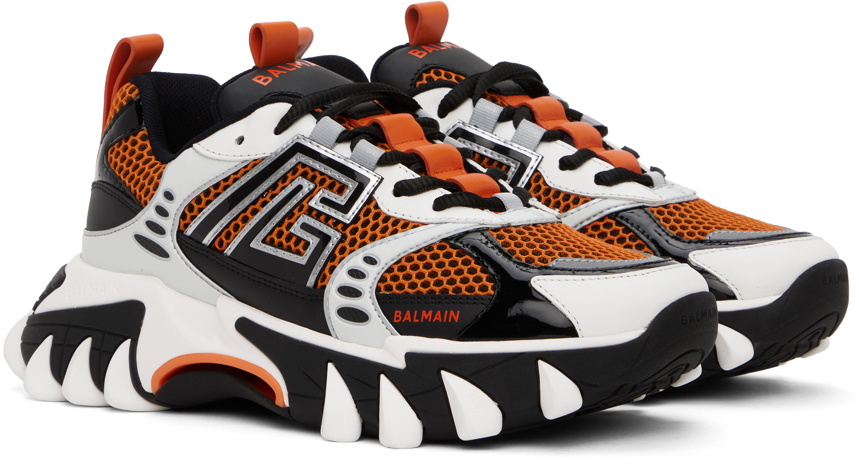 Balmain Orange & White B-East PB Sneakers Balmain Balmain Orange & White B-East PB Sneakers Balmain