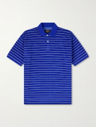 Beams Plus - Striped Cotton-Blend Terry Polo Shirt - Blue