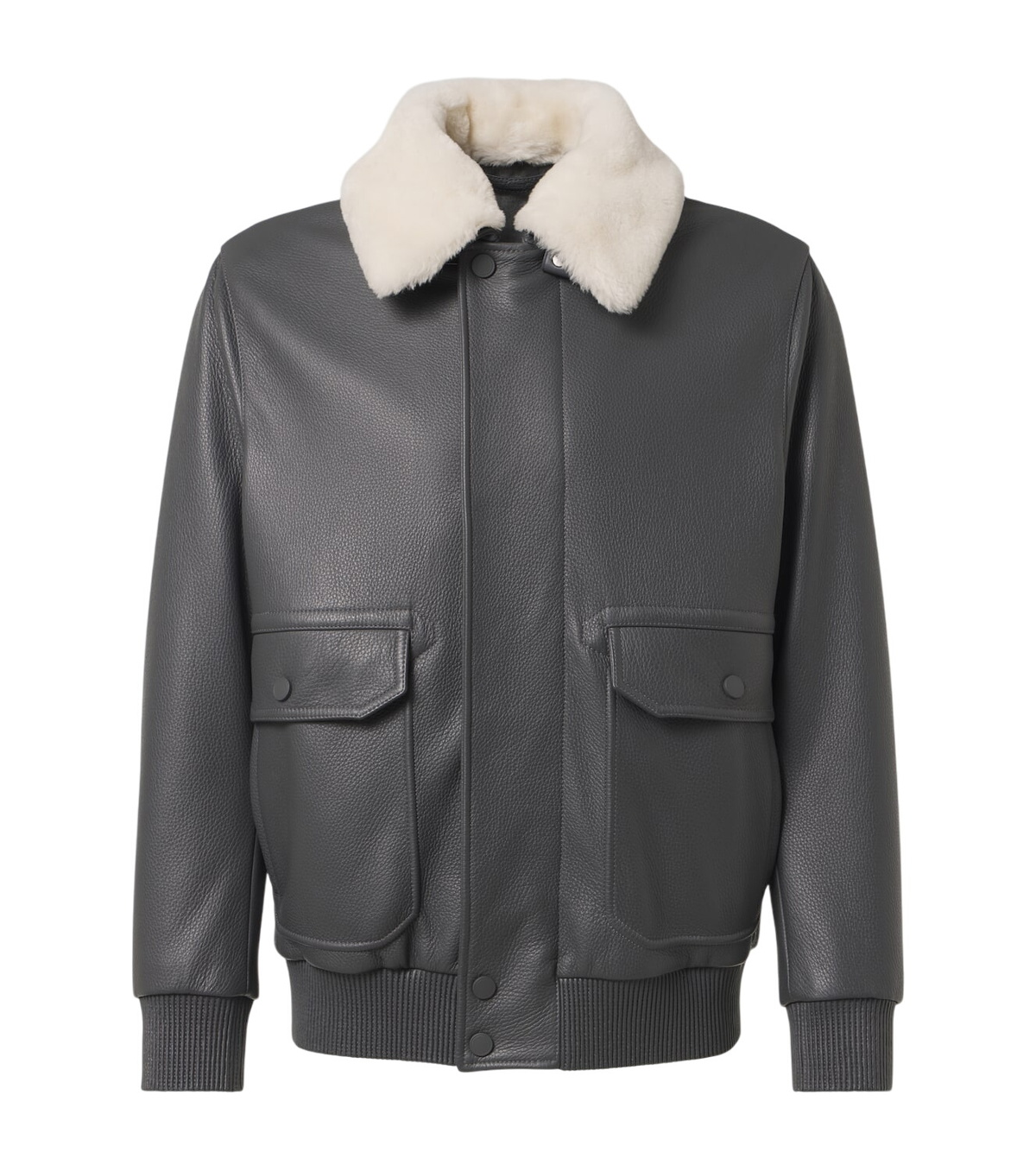 Brioni グレー ボンバージャケット Brioni - Herringbone Wool Bomber Jacket - Men - Navy Brioni