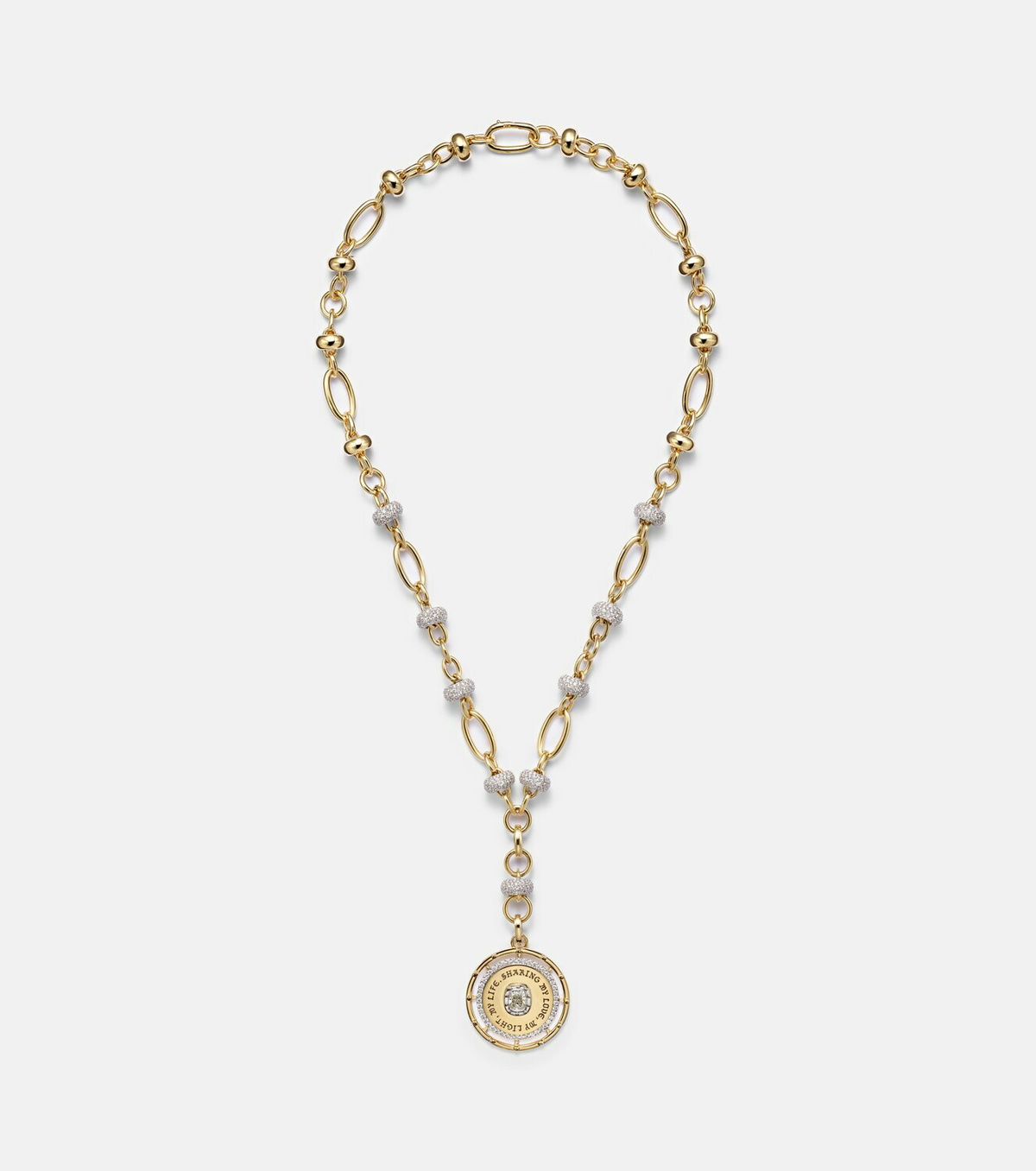 FoundRae Lovestruck Commitment 18kt gold pendant necklace with diamonds