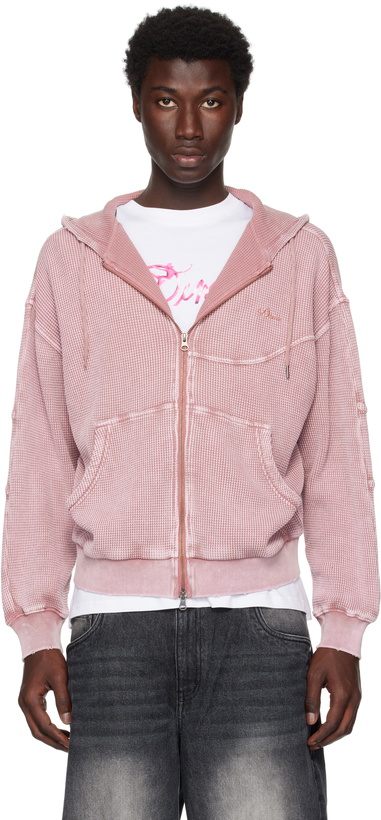 Photo: Dime Pink Premium Waffle Zip Hoodie
