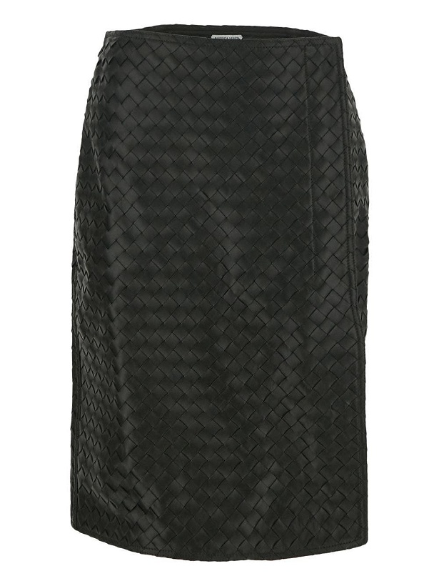 Photo: Bottega Veneta Crossed Leather Skirt