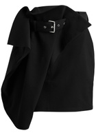 JW Anderson Wrap-effect Belted Wool Mini Skirt Black