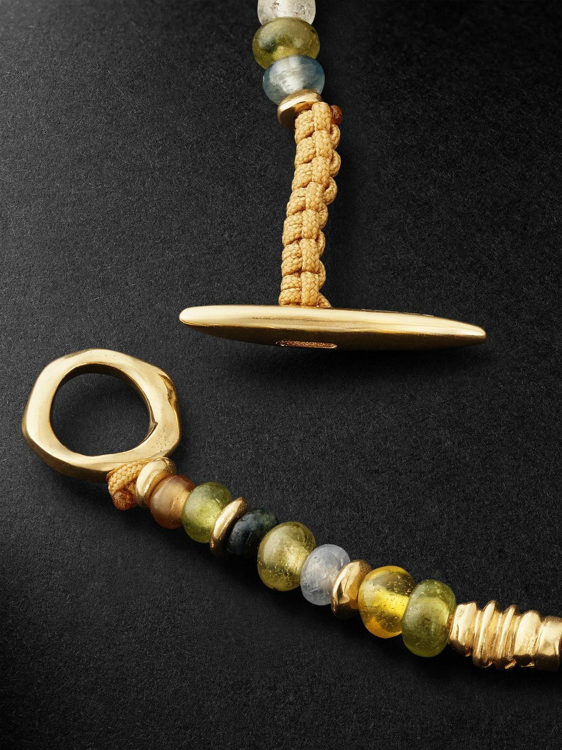 MAOR - Pilla 18-Karat Gold, Sapphire and Cord Beaded Bracelet - Gold
