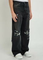 Amiri Funnel Repair Distressed Relaxed-leg Jeans Black