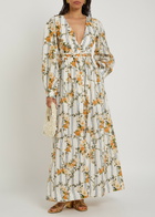 Agua BY Agua Bendita Frambuesa Floral-print Linen Maxi Dress Multicoloured