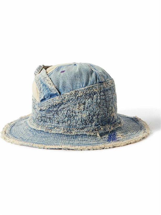 Photo: KAPITAL - Quilted Distressed Denim and Printed Twill Bucket Hat