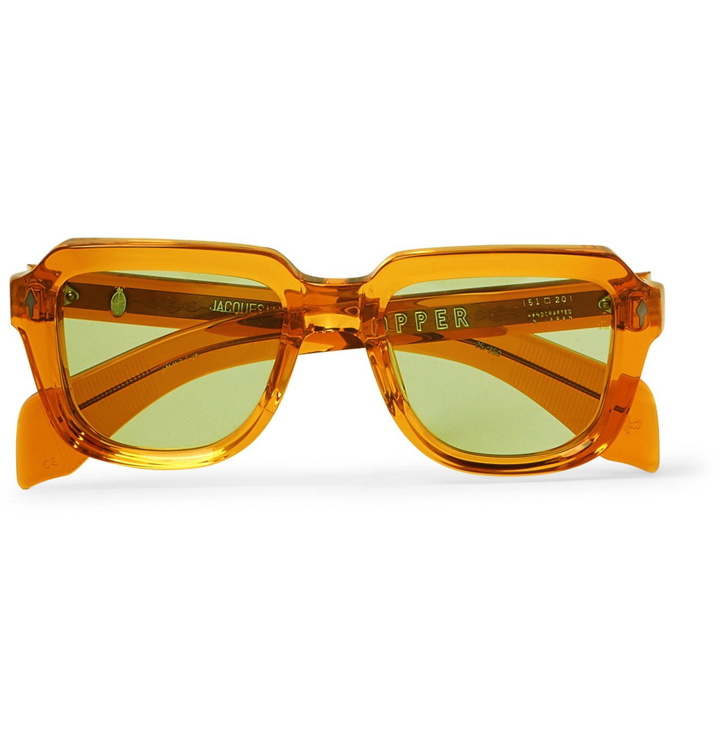 Photo: Jacques Marie Mage - Taos Square-Frame Acetate Sunglasses - Yellow