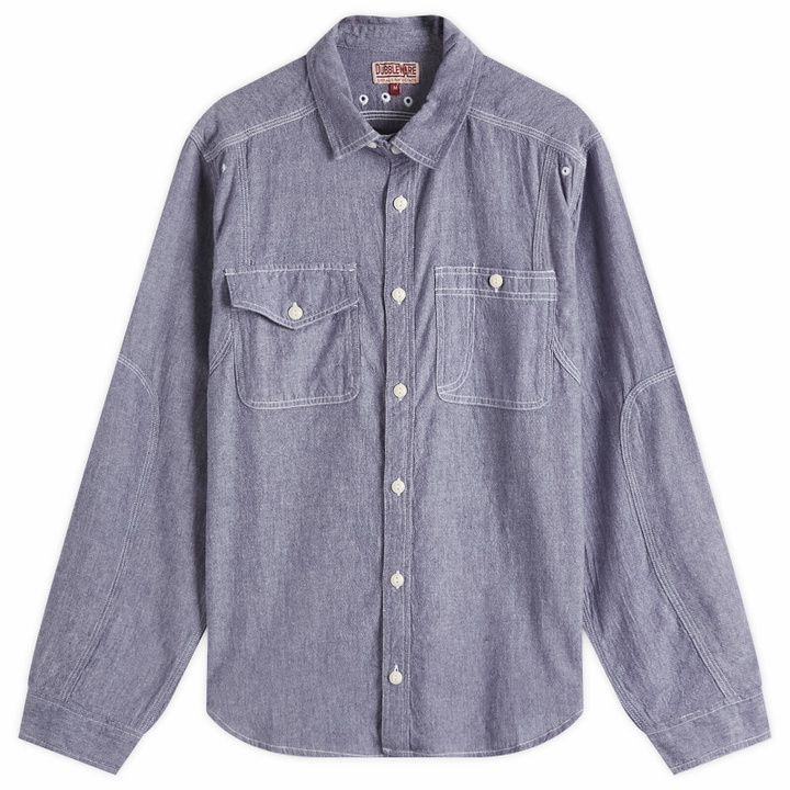Photo: Dubbleware Men's Brockton Reinforced Chambray Shirt in Dark Navy