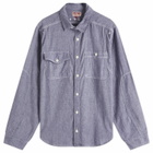 Dubbleware Men's Brockton Reinforced Chambray Shirt in Dark Navy