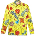 Versace - Printed Silk-Twill Shirt - Yellow