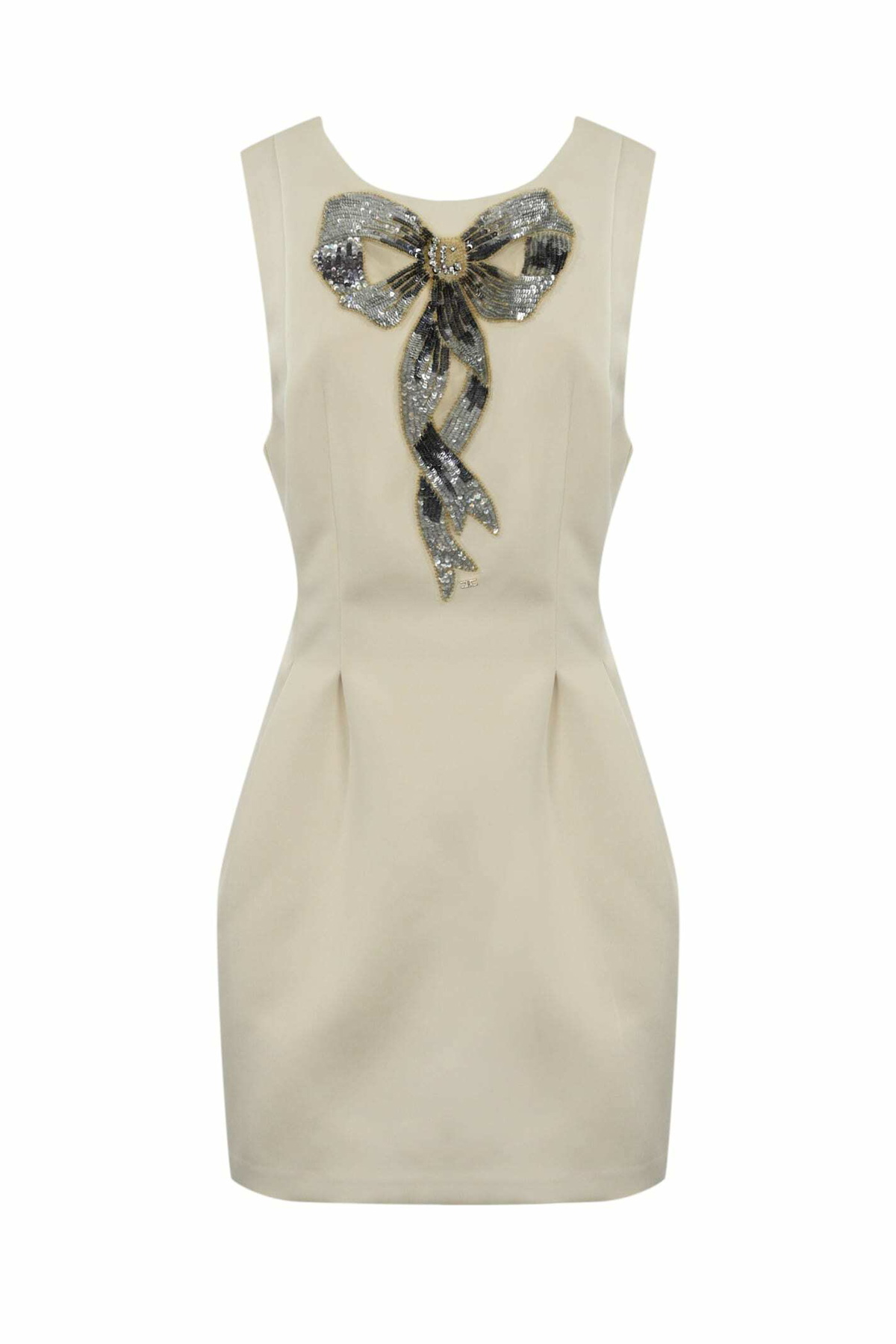 【Elisabetta Franchi】刺繍入りコットンポプリンドレス Cotton Dress With Raffia Print And Ribbon – Dizz Fashion