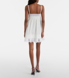 Saint Laurent Lace-trimmed cotton slip dress