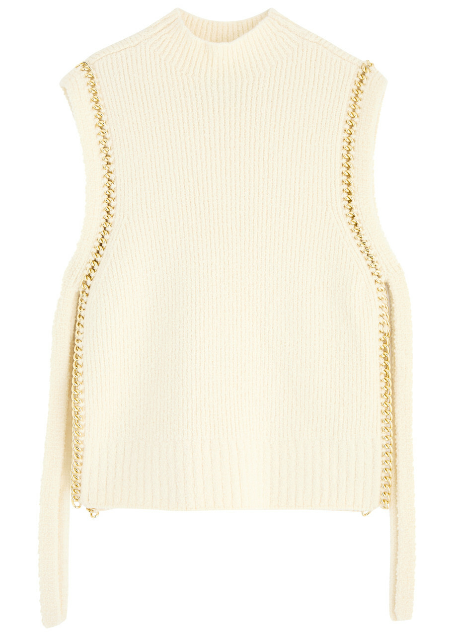 3.1 Phillip Lim Chain-embellished Wool-blend Vest Ivory