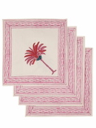 LES OTTOMANS Set Of 4 Handprinted Cotton Napkins