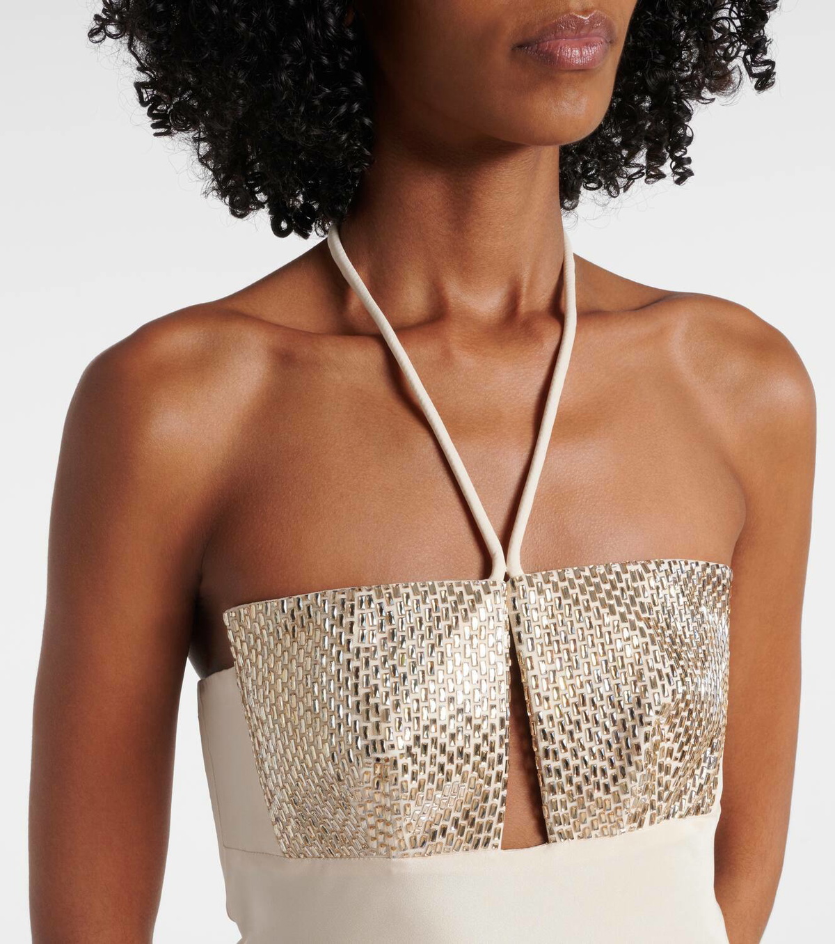 【Roland Mouret】 Embellishedストラップレス maxiドレス ROLAND MOURET Embellished wool and silk strapless maxi dress