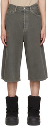 Acne Studios Gray Distressed Shorts