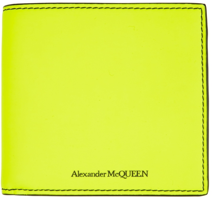 Photo: Alexander McQueen Yellow Logo Bifold Wallet