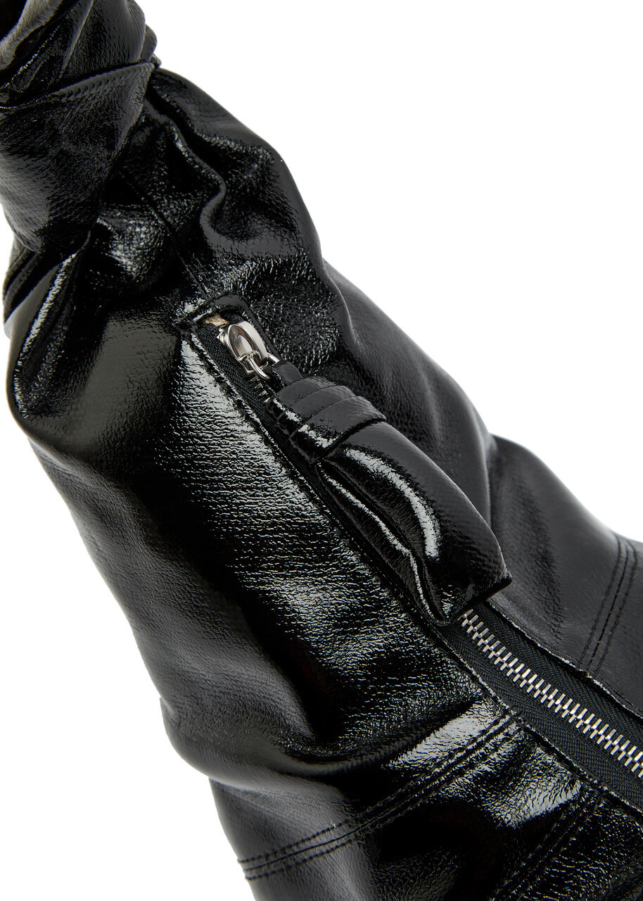 Lemaire Croissant Large Glossed Leather Shoulder Strap - Black - One Size