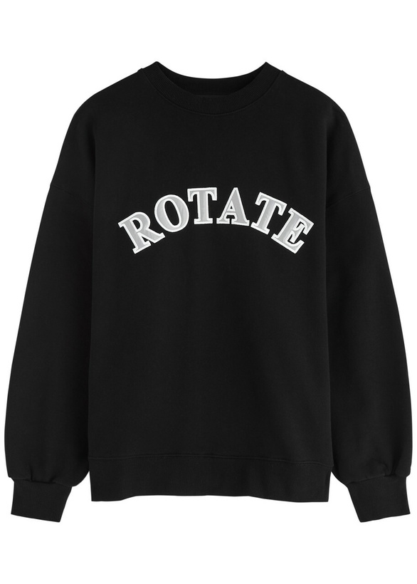 Photo: Rotate Sunday Logo-embroidered Cotton Sweatshirt Black