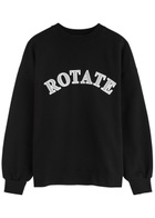 Rotate Sunday Logo-embroidered Cotton Sweatshirt Black