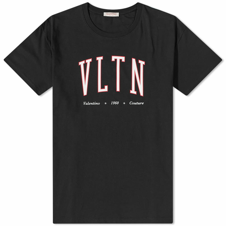 Photo: Valentino Men's VLTN College Logo T-Shirt in Black/White/Red