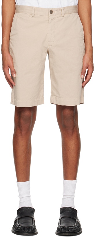 Photo: Sunspel Beige Garment-Dyed Shorts