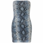 16Arlington Women's Althenea Lycra Python Print Mini Dress in Blue