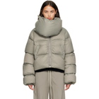 Rick Owens Gray Tower Funnel Neck Down Jacket