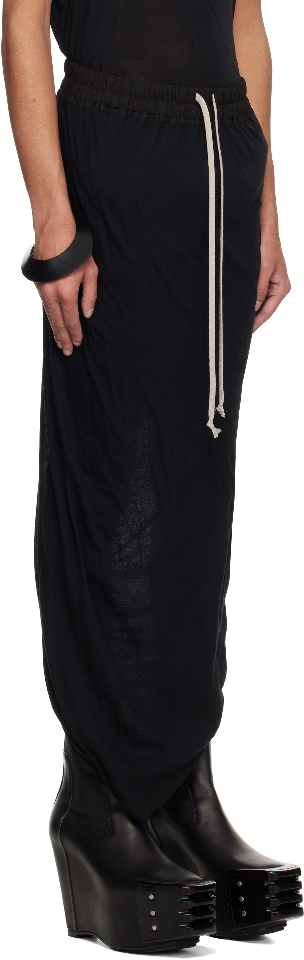 Rick Owens Black Hollywood Pull On Pillar Skirt