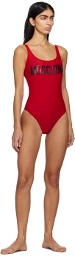 Moschino Red Printed One-Piece Swimsuit
