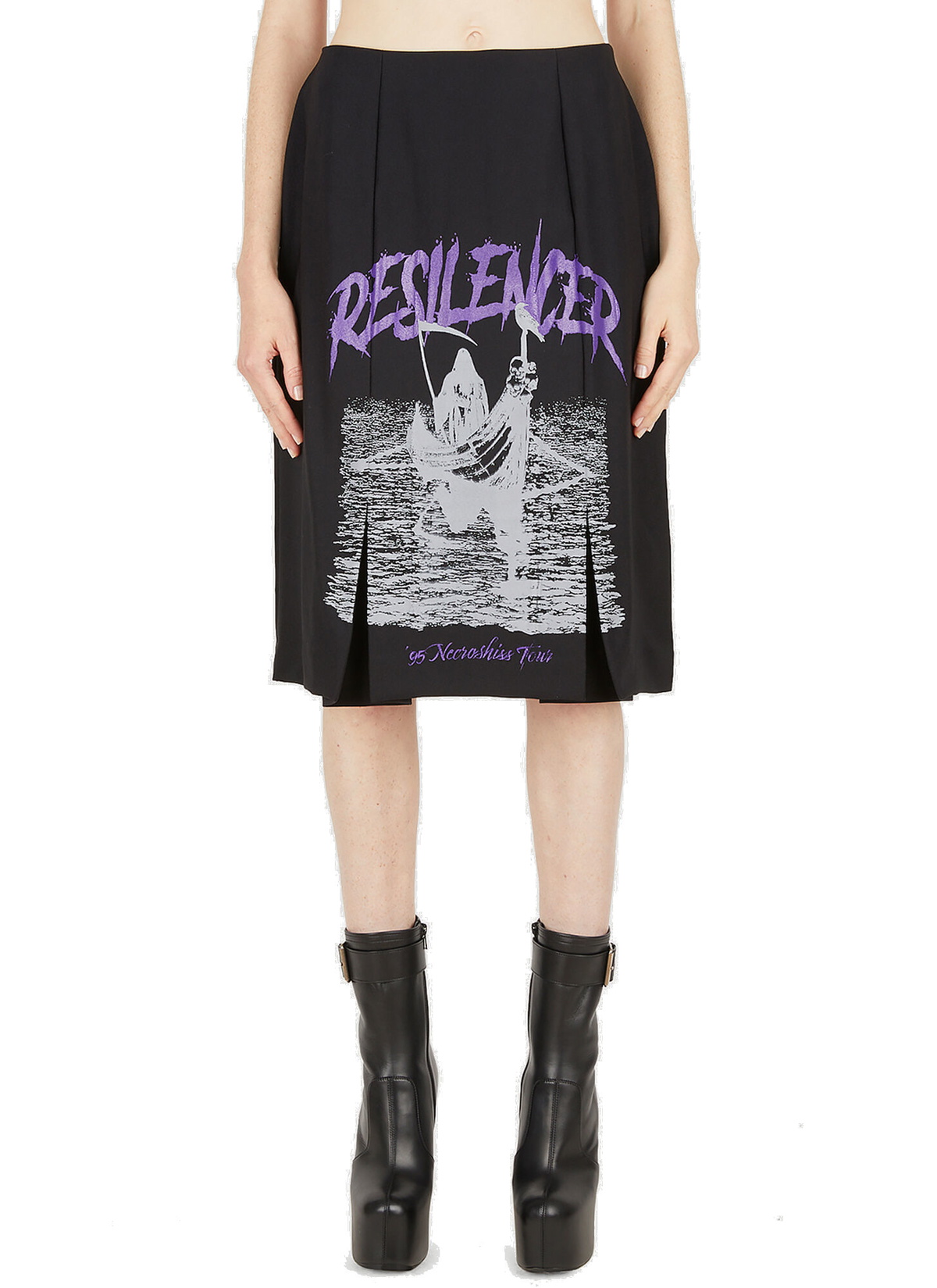 Resilencer Pleated Skirt in Black