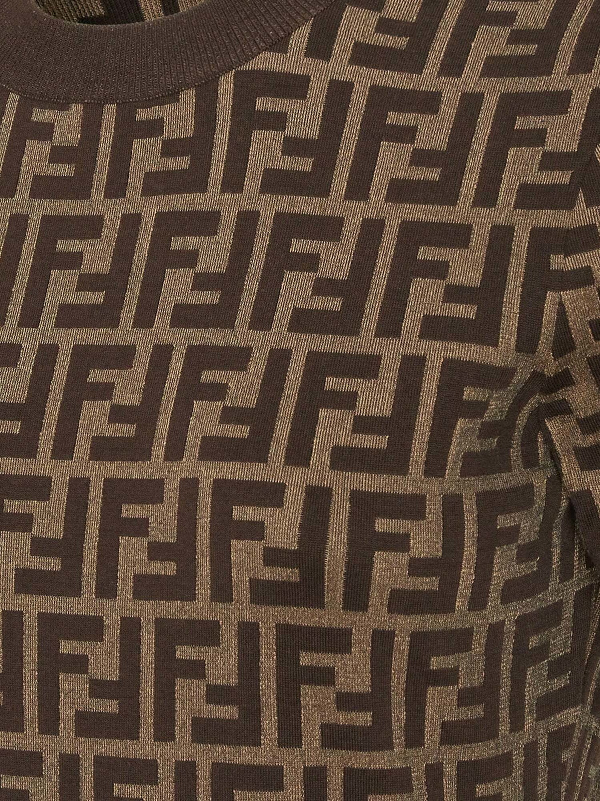 Tシャツ・カットソー FENDI Women Tops FS9715ASNIF1RX9 Brown Fendi T Shirt Brown Womens Fendi