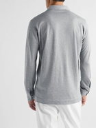 Peter Millar - Amble Slim-Fit Cotton and Cashmere-Blend Piqué Polo Shirt - Gray