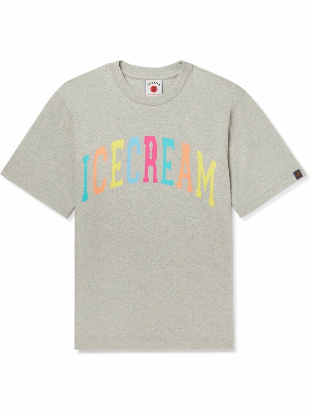 Photo: ICECREAM - Logo-Print Cotton-Jersey T-Shirt - Gray